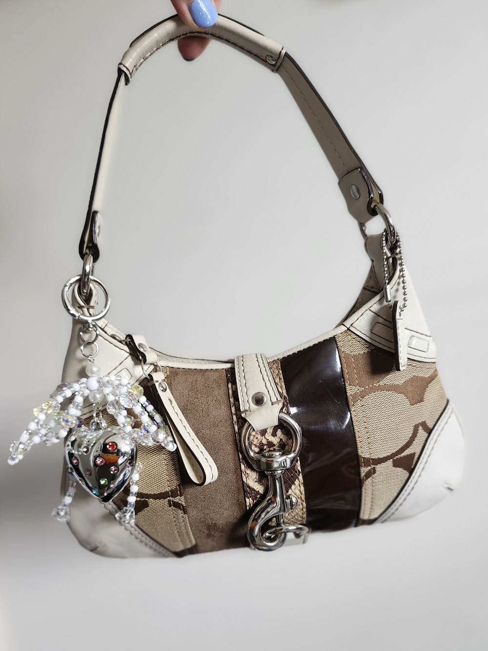 Vintage Coach Signature Python Mini Hobo Bag - Picture 2 of 15